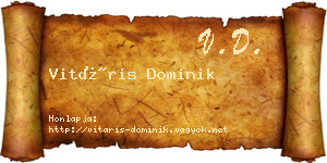 Vitáris Dominik névjegykártya
