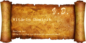 Vitáris Dominik névjegykártya
